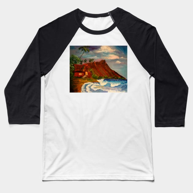 Mystic Cottage by the Sea Baseball T-Shirt by jennyleeandjim